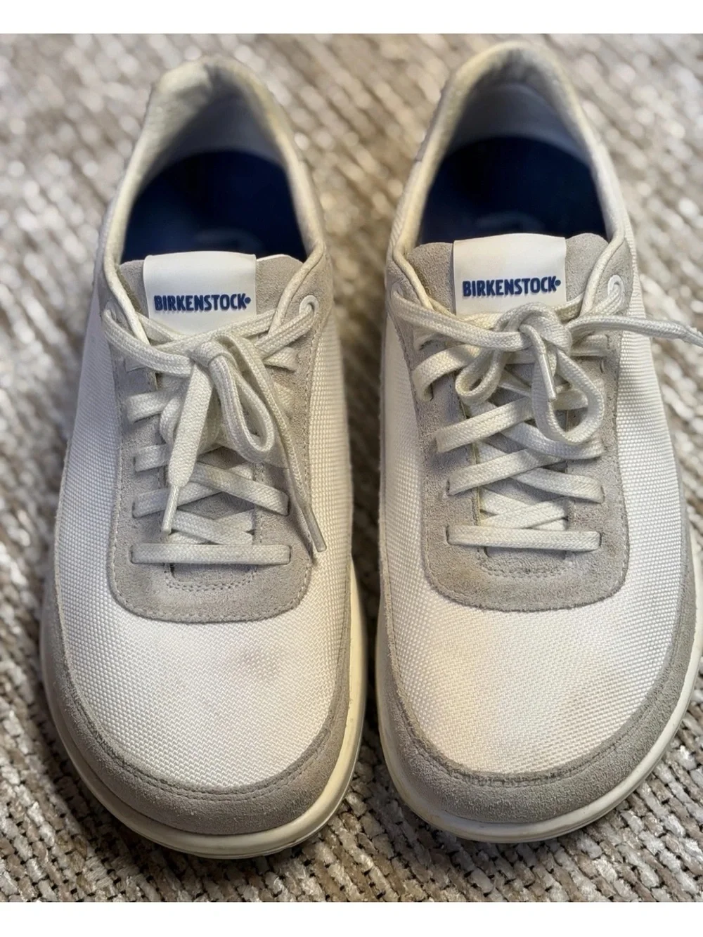Birkenstock Honnef City Shoes White Textile Walking Low Top Sneakers Size L8 M6